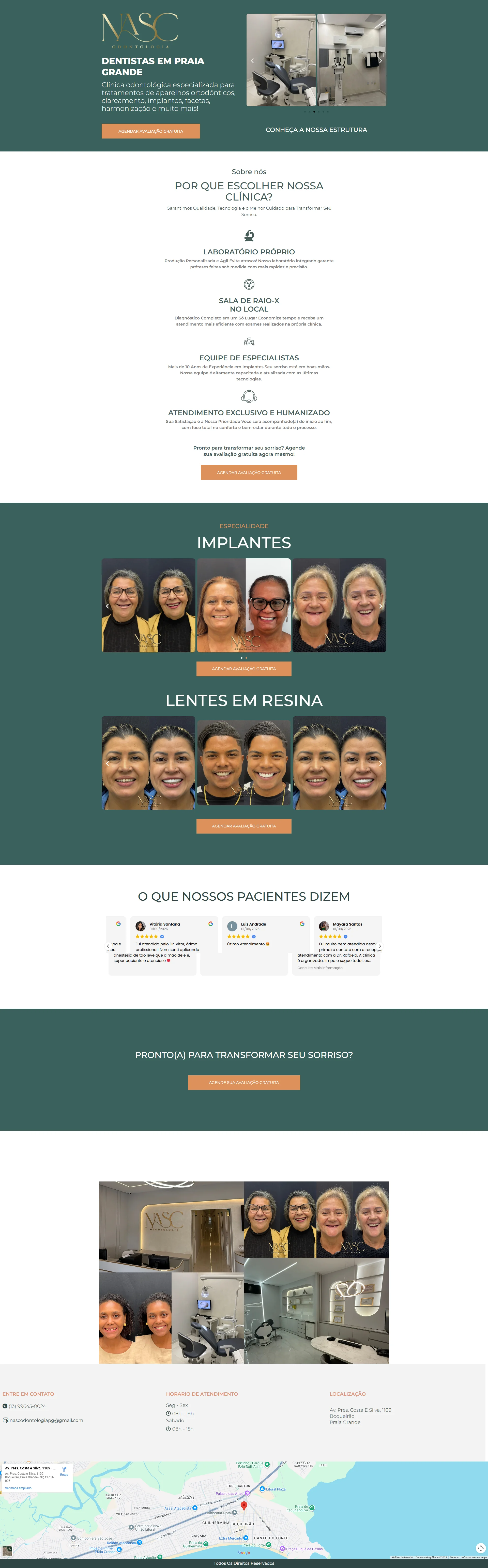 Preview completo do site Nasco Odontologia